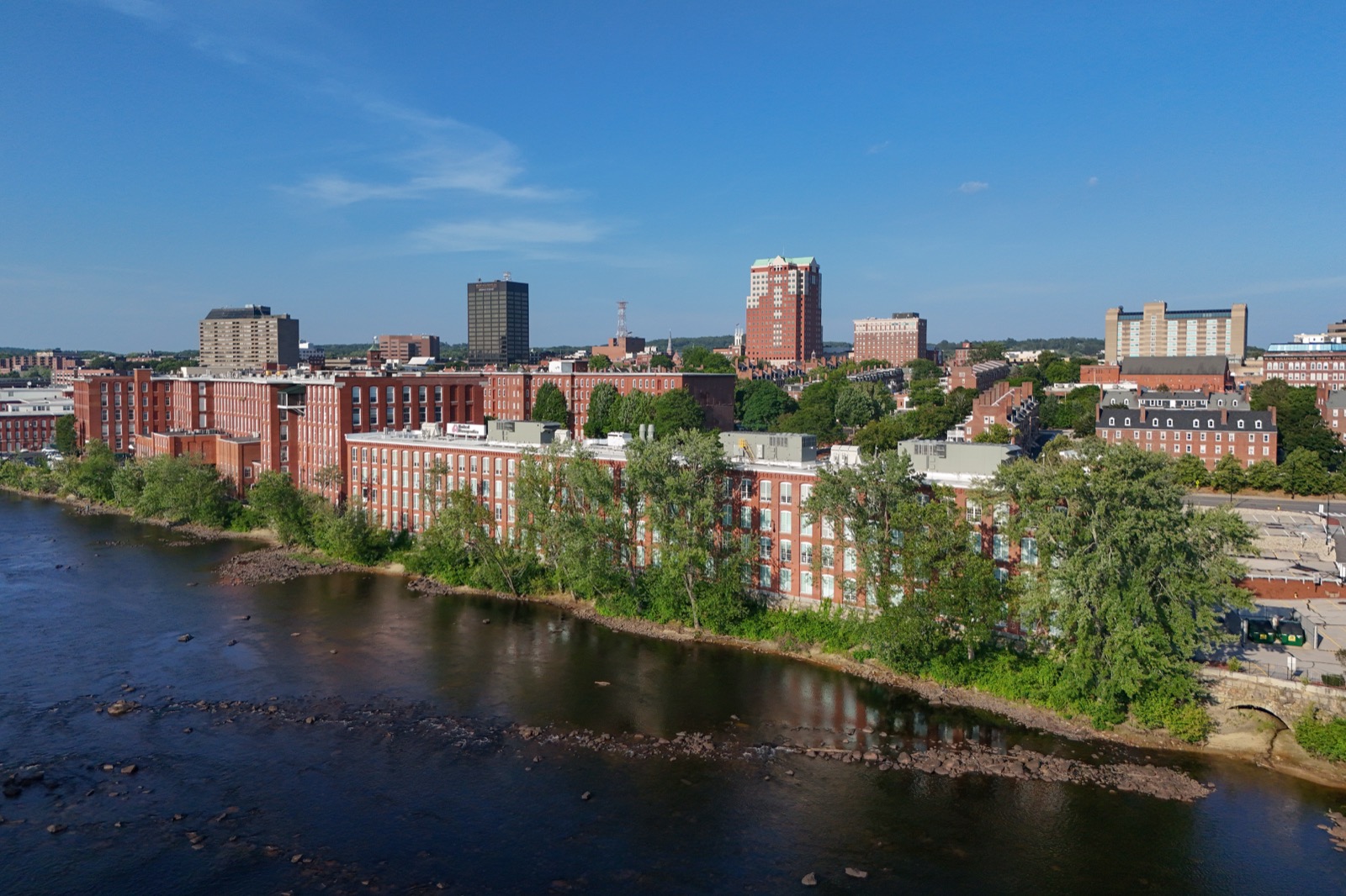 Skyline of Manchester, New Hampshire, USA